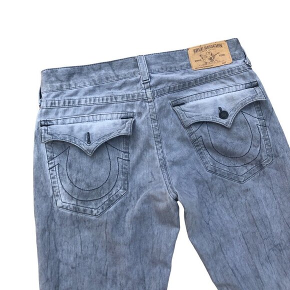 True Religion Jeans Size 34 STRAIGHT FLAP T Gray - Picture 2 of 9